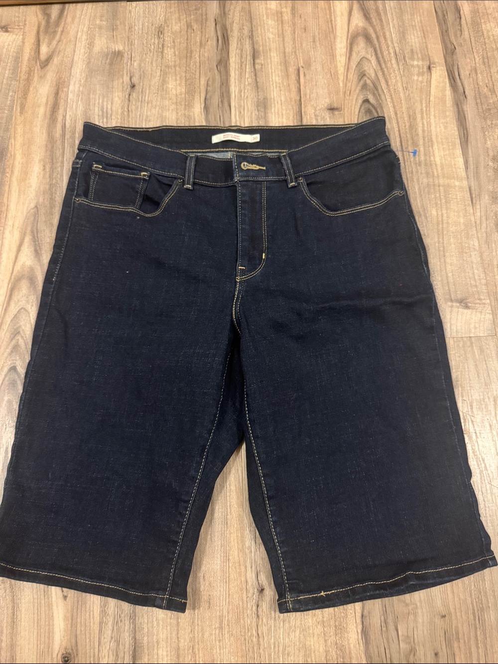 Levi's Dark Indigo Jeans with Tan Leather Patch